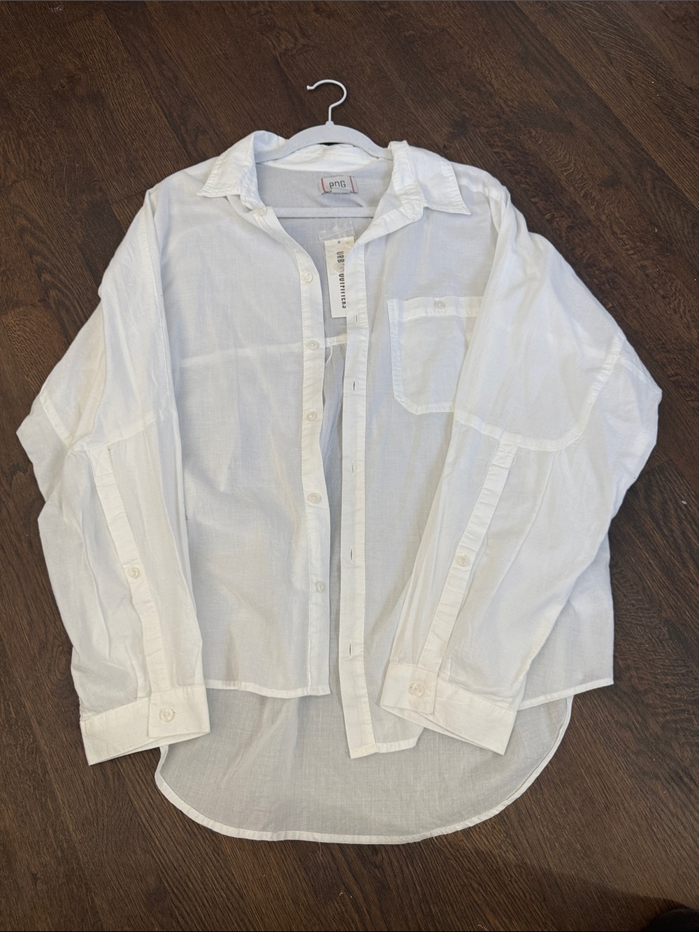 Urban Outfitters White Sheer Button-Up Shirt